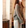 Women's Sweaters Limiguyue Soft Cashmere Wool Sequined Sweater Women Long Sleeve Knit Mohair Pullovers Spring Autumn Basic Knitwear Jumper