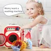 Kids Washing Machine Toy Pretend Play House Mini Simulation Electric Toys Rotate Kinetic Cleaning Preschool For Girls 231225