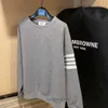 Мужской и женский свитер Модельер Thombrownsweatshirt Новый классический студенческий стиль с круглым вырезом вафельная толстовка