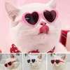 Hundkläder hjärtform Pet Cat Solglasögon Ins Style Glasögon Valp Kitty Headwear Eye Wear Personlighet härliga tillbehör