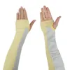 Stufe 5 Hppe gestrickte lange Armstulpen Schutz Halbfinger schnittfeste Handschuhe für Küche, Kochen, Gartenarbeit