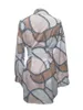 Lässige Kleider elegantes Pendeln Midi Kleiderinnen Frauen Taille Wickel Laternenhemd in Modendruck Vestidos