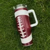 40oz tumbler designer tumblers baseball football basketball design stainless steel with Logo handle lid straw beer mug water bottle outdoor camping cup