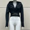 Dames Hoodies Sweatshirts 2023 Herfst Koreaanse Mode Elastische Gebreide Hoodie Hoge Kwaliteit Puur Katoen Lange Mouwen Top Y2k Crop