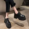 Dress Shoes Insole Increased Loafers Women's All-match Thick High Heels 2023Spring And Autumn Single Winter Plus Velvet Platform