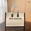 Bolsa de marca Canvas Tote Bolse de moda de lujo de lujo Bag Capacitán Bolso de lienzo para mujeres Bag Mother Beach Bag Bolsa Rive Gauche Tote