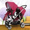 Carrinhos # Double Twins Stroller Alta Paisagem Dobrável Carrinhos de Bebê 2 em 1 Sistema de Viagem Trolley Walker Carriage Strollers # 276H Q231215