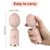 Strawberry frequency USB charging massage stick for womens fun masturbation mini vibrator adults 231129