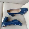 Dress Shoes Autumn Spring Designer Patent Leather High Heels Sexy Red Blue Pumps Women Large Size Office Party Wedding
