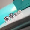 Studörhängen Trendiga 5mm 9mm Lab Diamond Earring Real 925 Sterling Silver Party Wedding for Women Men Engagement Jewelry221x