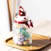 Kitchen Storage Organization 1pc Christmas Glass Candy Jars Cute With Lids Dried Fruit Snack Airtight 231213