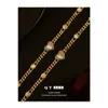 Chaînes en laiton plaqué 18 carats véritable or ins style petit sentiment de mode opale coeur bracelet collier