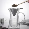 Coffee Pots Swabue 300 ml dubbele wandglas koffie theepot met roestvrijstalen filter warmtebestendig borosilicaat glazen karafmaker brouwer 231213