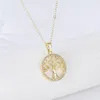 Pendant Necklaces Womens Tree Of Life Cross Necklace European Crystal Elephant Gold Color Trend Jewelry 2023 Accessories