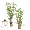 Decoratieve bloemen Simulatie van bamboe landen nep woonkamer woonkamer Chinese Zen Green Plant pot ornamenten grote bonsai