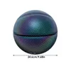 Balls Reflective Basketball Size 7 Night Game Light Up Glowing Basket Ball Cool PU Leather Basketball For Training Birthday Gifts Toys 231213