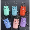 Keychains Lanyards 6 färger 130dB Bear Alarm Keychains Personlig LED -ficklampa Självförsvar Keyrings Säkerhet Säkerhetsvarning KE DHSPV