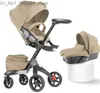 Barnvagnar# barnvagnar# dsland baby barnvagn 3 i 1 hög land scape sittande barnvag buggy bassinet för född vagns bilvandrare310b Q231215