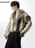 Erkekler kürk sahte kürk mauroicardi sonbahar kış büyük boyutlu serin kalın sıcak geri dönüşümlü kabarık ceket sahte kürk ceket erkekler lüks pist Avrupa moda 231213