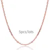 Цепочки Nareyo с медным покрытием, серебро, розовое золото, 1 мм, базовое ожерелье для женщин с 18-дюймовой цепочкой в форме 0, 5 шт./лот