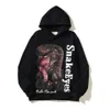 American High Street Style Snake Totem Baskılı Hoodie Street Sonbahar ve Kış Gevşek Gündelik Hoodie Erkekler Baskı