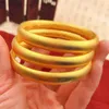 Bracelet en alliage lisse, bijoux couleur or argent, bouddhiste, cœur Sutra, Bracelets pour femmes à cercle unique, présent 308v