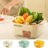 Storage Bottles Plastic Double Layer Box Practical Thickened Dustproof Vegetable Drain Basket With Drainage Food Kitchen