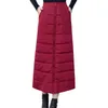 Rokken Warm donskatoenen rok Winter Maxi Winddicht Hoge taille met zakken voor dames Dik gewatteerd Bestand