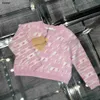 Luxe babytrui kindertrui maat 100-160 gebreide kindermerkkleding Letter Jacquard Stripe Design peuter hoodie Dec05