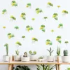 Autocollants muraux plante feuille de Ginkgo jaune vert, sparadrap muraux pour salon chambre à coucher, sparadrap muraux décoratifs pour la maison, autocollants muraux faciles à poser