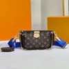 АКСЕССУАРЫ MULTI POCHETTE M44840 Дизайнерская мужская сумка, комплект из 3 предметов: кошелек и сумочка. Роскошные сумки-тоут. Клатч. Женские маленькие сумки через плечо. Классические сумки-саквояж с цепочкой.