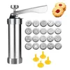 Baking Moulds Cookie Press Machine With 20 Discs 4 Icing Stainless Steel Biscuit Extruder Kit Set Maker Supplies