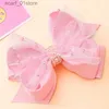 Headwear Hair Accessories Sweet Pink Pearl Bowknot Hairpins Cute Girls Lace Hair Clips Kids Hair Styling Tools Boutique Headwear Girls Hair AccessoriesL231214