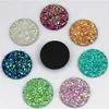 Micui 100pcs 18mm Crystal Ab Flatback Round Rhinestone Cabochon Gems Flat Back Resin