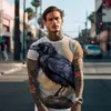 T-shirts pour hommes d'été à manches courtes -chemise de rue Fashion Dark Bird 3D imprimé en vrac grande taille