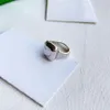 Italiaans design sieraden van hoge kwaliteit Gladde vierkante ring mode 18K vergulde mode gepersonaliseerde heren- en damesri235S