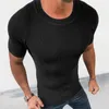 Herenjassen Jack Lente/Zomer Effen Kleur Slim Fit Trui met korte mouwen Trui Top Muscle Wear