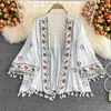 Chaquetas de mujer Mujeres Bohemio Bordado con flecos Cardigan Shawl Abrigo Outwear 2023 Primavera Verano Moda Elegante Casual Resort Ropa