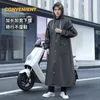 Eva Men's Raincoat Long All Road Bicycle Single Body Waterproof Extended Fashion 231225