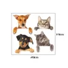 4pcs/setかわいい猫犬の壁ステッカー猫スイッチステッカー壁ステッカーリビングルームのための家の装飾