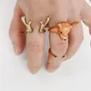 Anelli a grappolo Design giapponese Bellissimo anello alce Pittura a colori alla moda Set di olio gocciolante Set da donna Adatto per regalo di compleanno