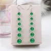 Boucles d'oreilles pendantes en perles de Jade vert naturel pour femmes, longues boucles d'oreilles pendantes, crochet suspendu, tendance, Vintage, cadeau pour fille, bijoux