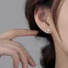 Stud Earrings Korean Exquisite Niche Blue Color Stone Hollow For Women Earring Fashion Jewelry