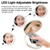 Kompakta speglar Smart UV -kamera Solskyddsmedel Makeup med LED -lampor Mini Portable Compact Pocket Hand Travel Round Foldbara fåfänga speglar 231214