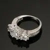 Fashionable 3 25ct 14K White Gold -plated diamond creative Engagement Ring218E