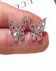 2022 New Fashion Stud Women Jewelry 925 Sterling Silver Princess Cut Sweet Cute White Topaz CZ Diamond Ins Popular Wedding Butterf7732156