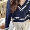 Maglioni da donna Maglione moda coreana Donna Harajuku Top a maniche lunghe Indie Pullover estetico accademico Abiti casual