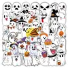 Cadeauverpakking Cartoon Ghost Stickers Halloween Decoratie Zelfklevende witte sticker voor Cup Laptop Bagage Notebook