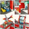 Fahrzeugspielzeug HUIQIBAO 774 Stück Feuerwache Modellbausteine LKW Hubschrauber Feuerwehrmann Ziegel City Lernspielzeug für Kinder GeschenkL231114