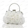 Evening Bags XIYUAN New Red Rose Flower Evening Bag For Ladies Wedding Party Purses Bridal Stylish Tote Bags Silk Handmade Women's Handbag T231214